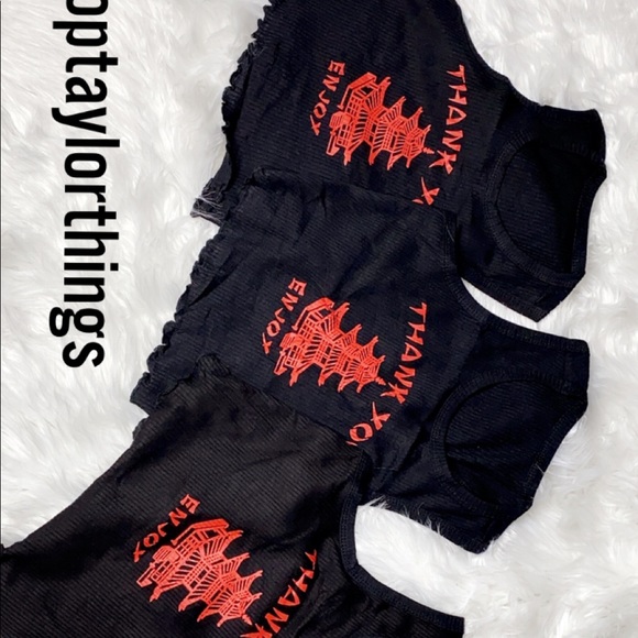 “Thank you enjoy” Crop Top - Picture 1 of 1